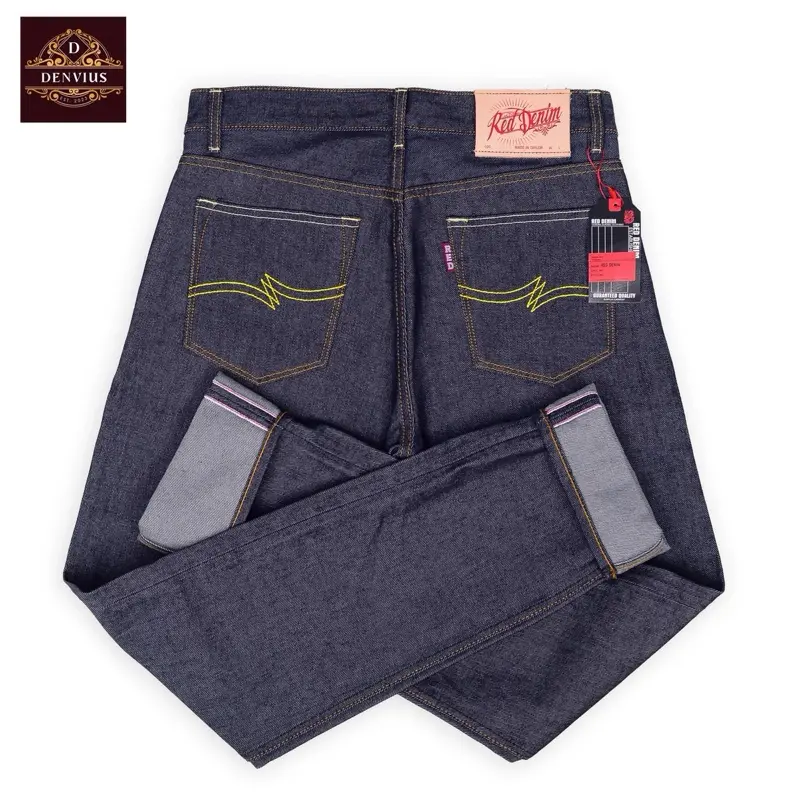 Celana pria denim dana pelajar Sanforized 15 Oz Black Indigo Original Best 1