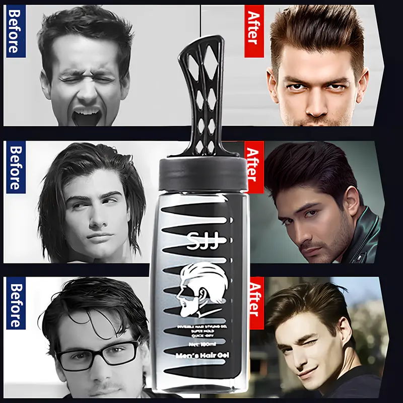 SJJ 2in1 Minyak Rambut Garansi Asli dengan Gel dan Wax untuk Pria Mousse Pomade Haircare & Styling Wangi Mens Sisir Strong Hold Sisir Mousse Pomade Meluruskan hair  wax 5