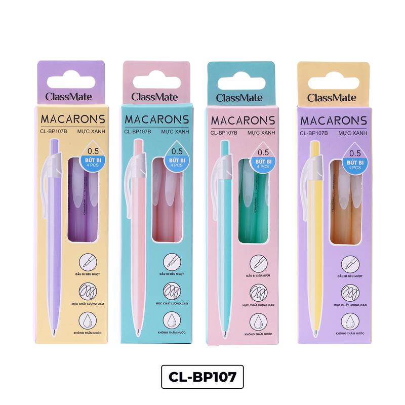   CLASSSMATE  Bút Gel Classmate Macaron Bút Nước Ngòi 0.5mm Màu Xanh Đen Bút Viết Trơn Mực Ra Đều Ghi Chép CL-BP107 