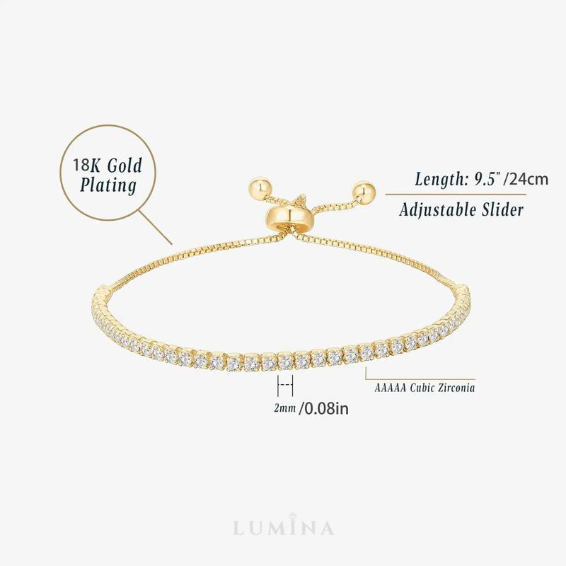 Lumina Jewels - Gelang Serut Zircon Gold Putih Stainless Steel Anti Karat 1