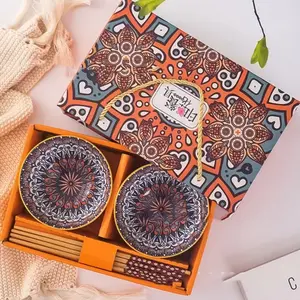 MOTIF RANDOM HAMPERS Mangkok Set isi 2 Premium Peralatan Makan Souvenir Mangkok Set Japaness - Mangkok Set Hampers Korean Set isi 2pcs