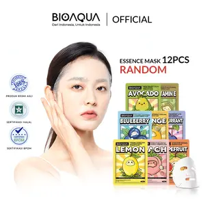 【12pcs】【BPOM】BIOAQUA Sheet Mask Natural Serum Series Facial Treatment Masker Wajah Wamit Arbutin Hydrating