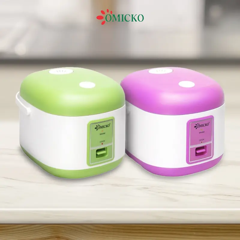 OMICKO Rice Cooker 1.8 Liter 3in1 Penanak Nasi /Pengukus Makanan/Penghangat makanan Wadah Stainess Sudah SNI Hijau Listrik Pink 2