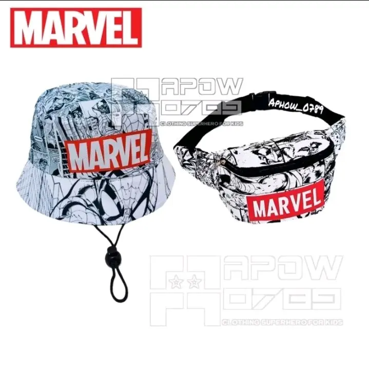 2in1 Tas Pinggang Waistbag Anak Karakter Bonus Topi Buckets