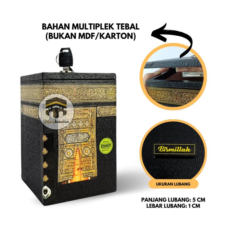 Paket Hemat Celengan Ka'bah Sedang Kunci + Celengan Kakbah Kecil Tanpa Kunci Hadiah Kado 2