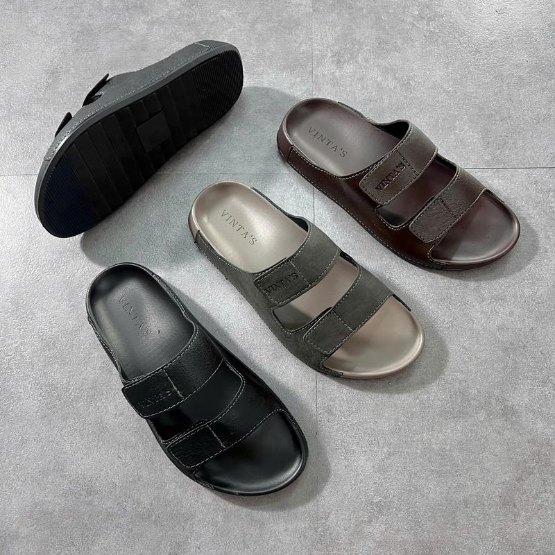 Dép Doctor thời trang 2 quai dán, Chính Hãng Vinta's, Khâu Chỉ Toàn Bộ phần viền quai , Đế Nâng Chiều Cao Tự Nhiên. DéP Nam Đế Bằng