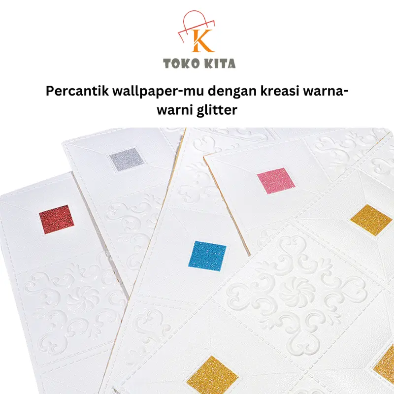 STIKER WARNA GLITTER / AKSESORIS WALLFOAM BATIK STIKER WARNA GLITTER (ISI 8 PCS) 5