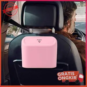 Tempat Sampah Mobil Trash Bin Pressing Type - pink