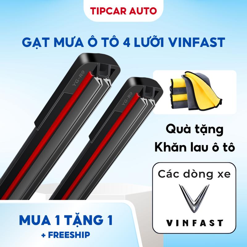 Gạt Mưa Ô Tô VinFast 4 Lưỡi Thay Thế Dễ Lắp Bền Bỉ Cần Gạt Mưa Fadil VF3 VF5 VF6 VF8 VF8 VF9 VFe34