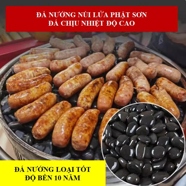 (1KG) Đá nướng lạp xưởng, Đá núi lửa chịu nhiệt chuyên dùng nướng lạp xưởng hà khẩu, lạp xưởng nướng đá,nướng xúc xích,thịt xiên,trứng
