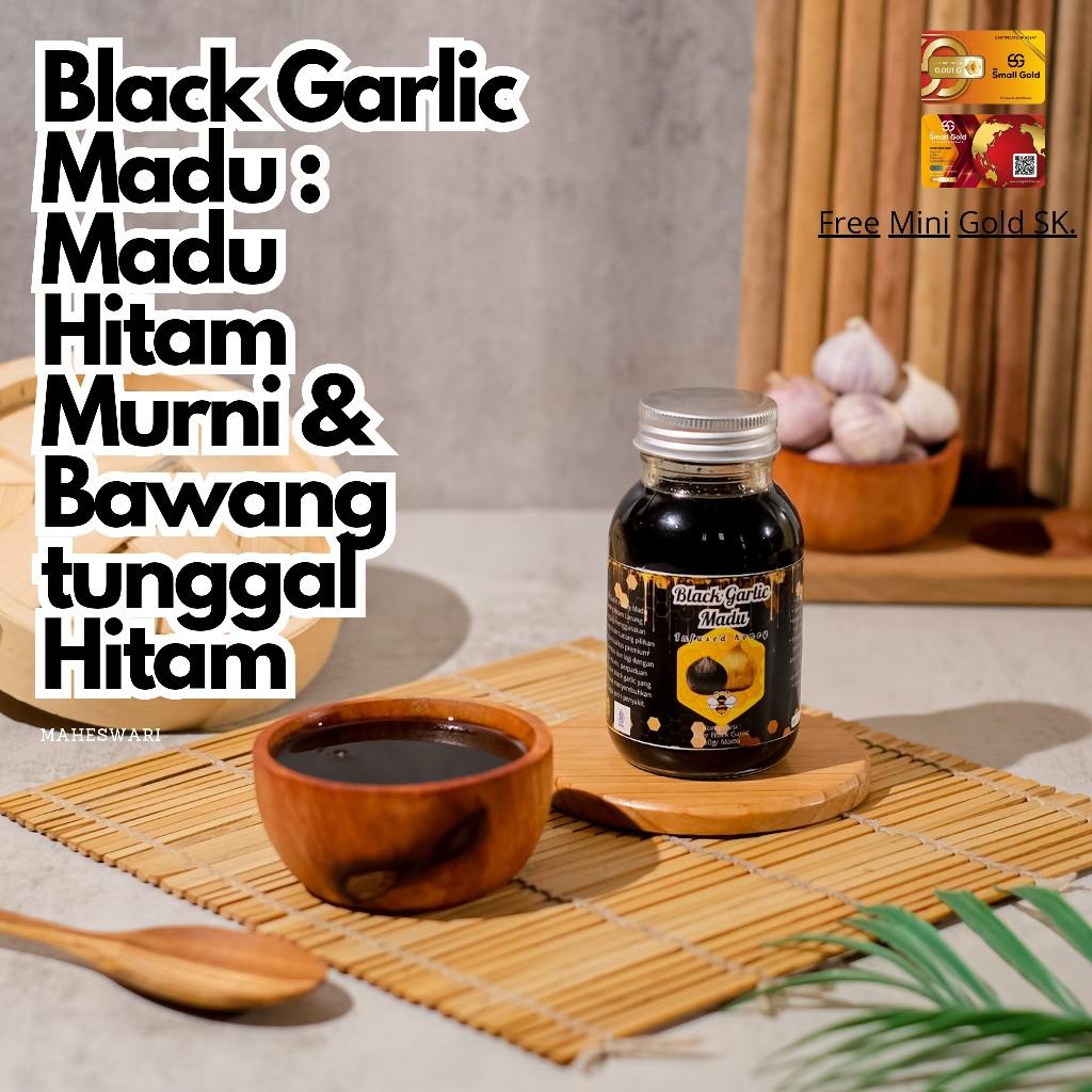 Madu Bawang tunggal Hitam / Madu Black Garlic dengan madu murni dan Black garlic kemasan 150ml