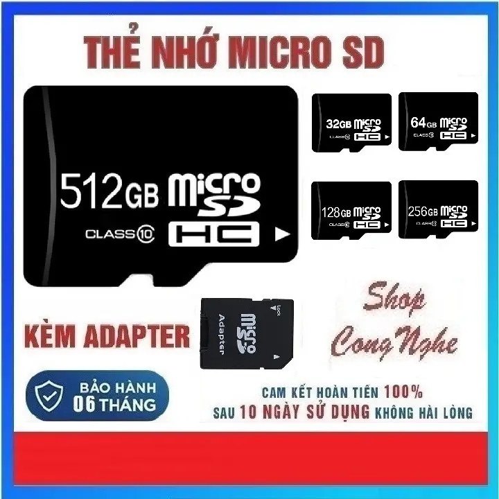 Thẻ Nhớ MicroSD 1024GB/512GB/256GB/128GB/64GB/32GB