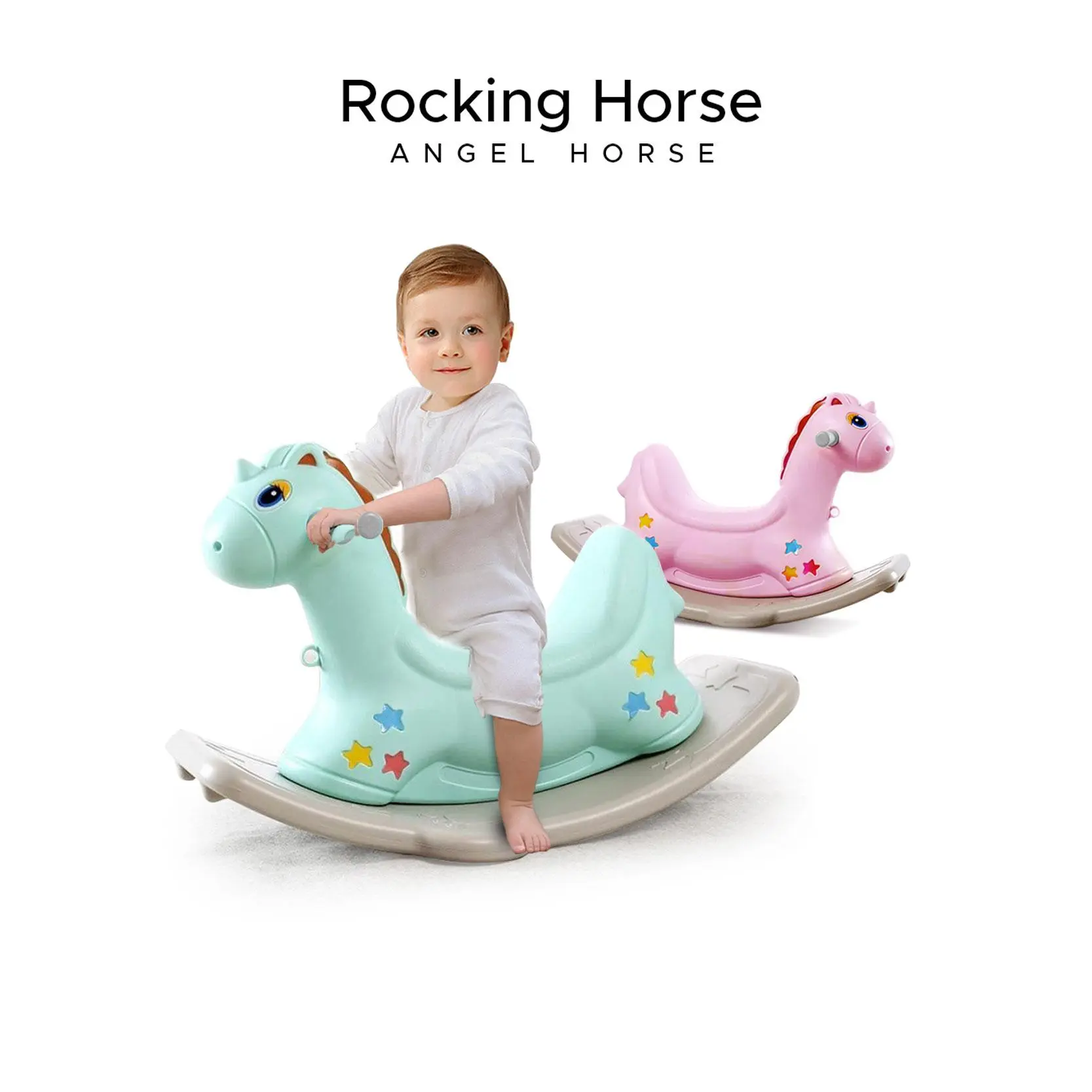 Mainan Anak Bayi Kuda-Kudaan Ringan HDPE Indoor Outdoor Anak Mainan Anak Aman Untuk Anak 001-M1001