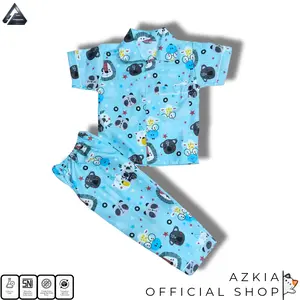 Setelan Piyama anak Baju Tidur Kancing Perempuan/Laki-laki 1-5 Tahun Motif imut - Salma Collection