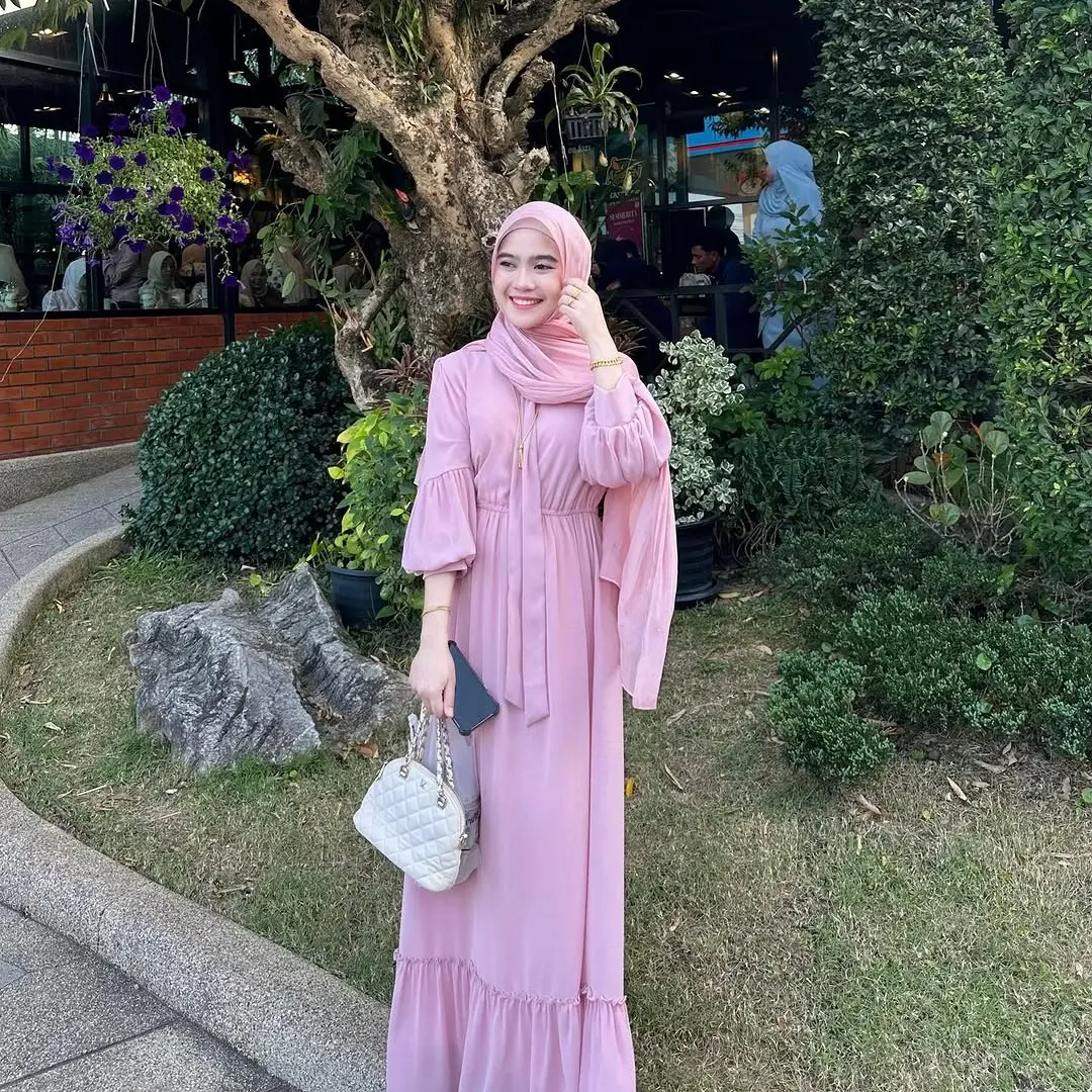 Sahira Dress Gamis Remaja Polos Kekinian | A-line flowy Dress Muslimah Bahan Premium Adem by Zea