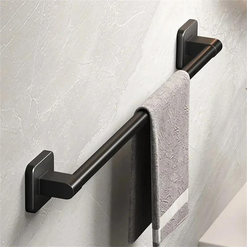 70cm Bath Double Towel Bars Towel Racks for Bathroom Towel Hanger Towel Rail Towel Holder Space Aluminum Bar No Drilling Waterproof 6