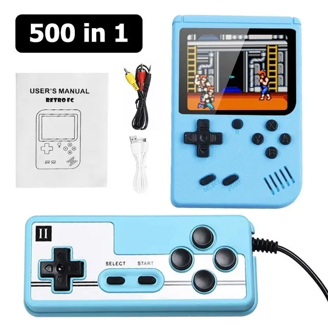 Game y Retro 500 in 1 Games Mini Portabel SUPRIME Red Series Console Games 1 PLAYER / 2 PLAYER