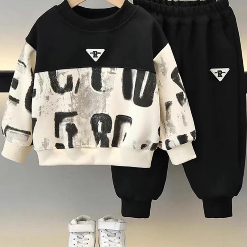 Sét bộ quần áo thu đông cho bé trai 14-45kg Mẫu Tam giác G56E. Vải nỉ da cá mềm mại phong cách cá tính Sandal Dài Tay