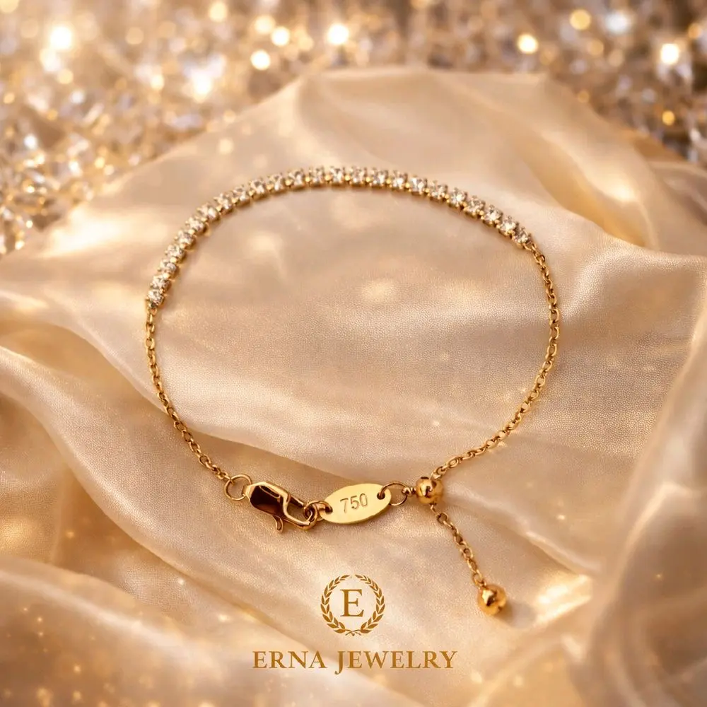 ERNA JEWELRY Bracelets Gelang Tangan Permata Tanam Model Serut Terbaru Kekinian Cantik Mewah Dan Elegant