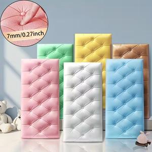 Set de Paneles de Pared de Espuma 3D Autoadhesivos, Falda de Cama A prueba de sonido e impermeable, Calcomanías Fáciles para Decoración de Dormitorios, Adecuadas para Sala de Estar, Comedor, Escuela, Hotel