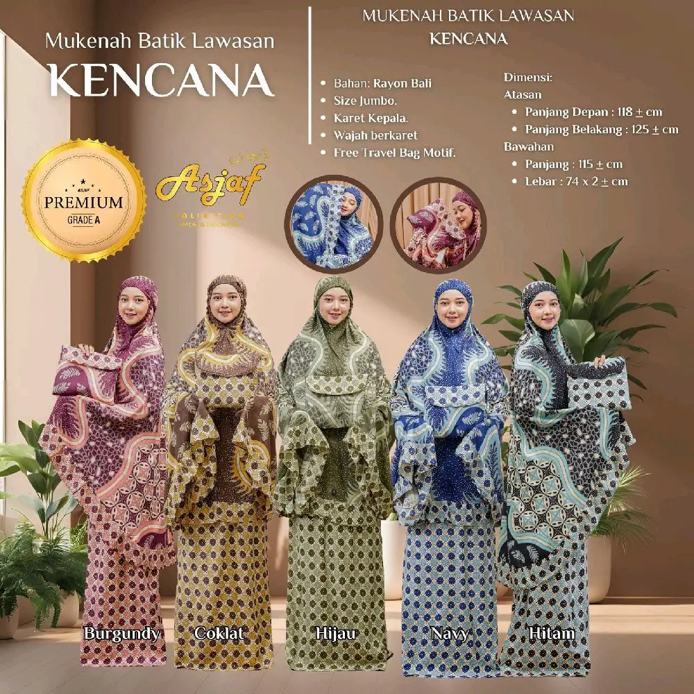 Mukena Rayon Lembut Batik Lawasan Kencana