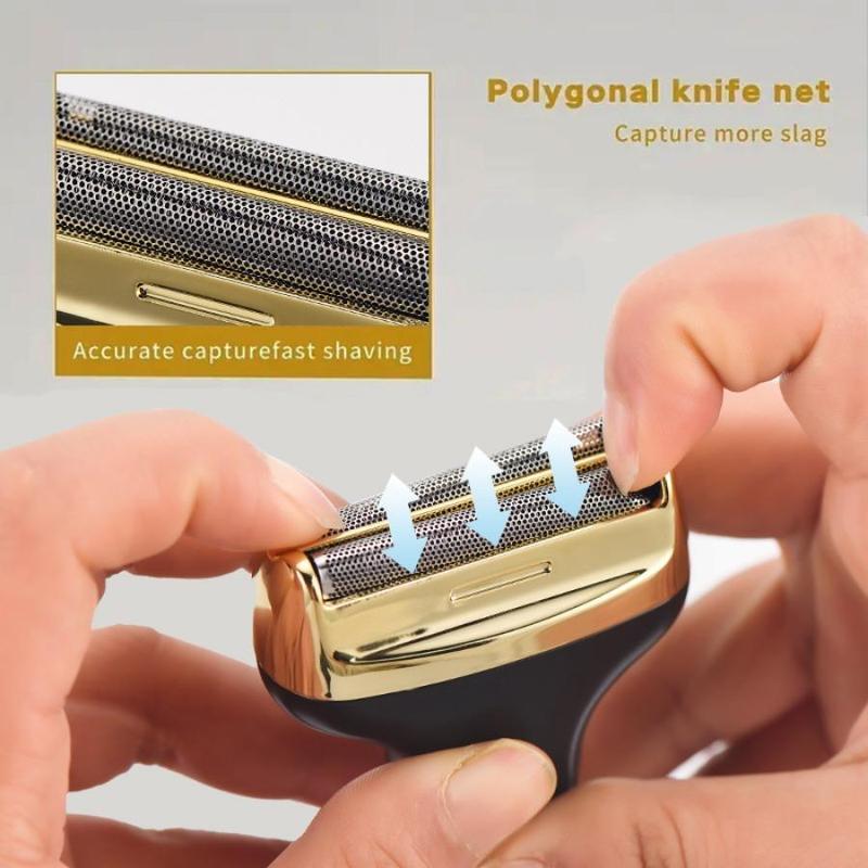 LARGNER bronze color multifunctional three in one fast charging ultra long standby shaver, razor, hair clipper, nose hair clipper, USB car charging, portable travel, full body washing, giving boyfriend a Father's Day gift 6