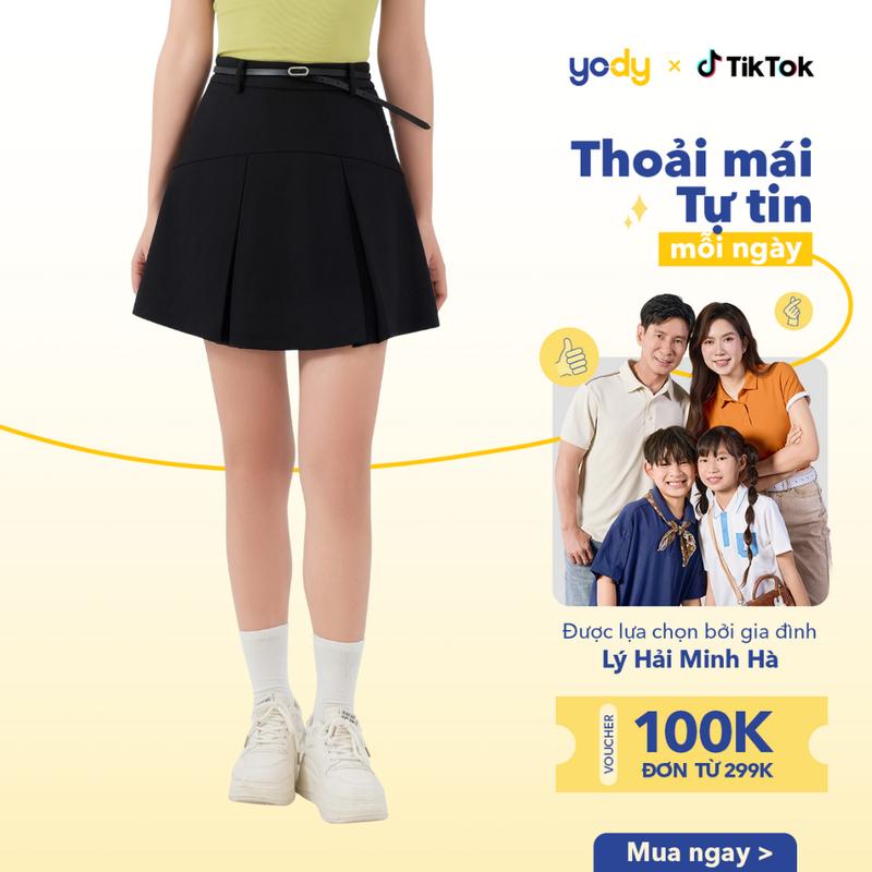   Đồng giá    LIVE   YODY Chân Váy Nữ Ly Súp Trẻ Trung CVN7036 