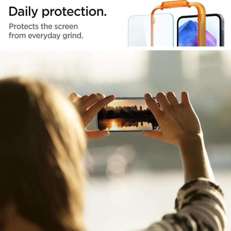 Tempered Glass for Samsung Galaxy A55 Spigen GlastR Alignmaster Clear Tray 3
