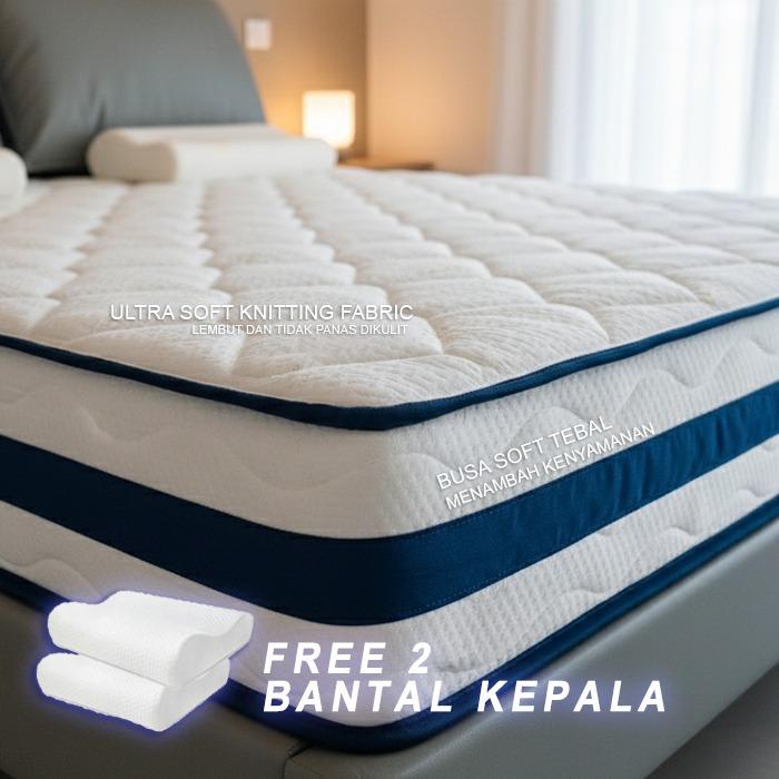 MGG Kasur Spring Bed King Size 180x200cm Busa Spring Tebal 20cm Vacuum dalam Box Praktis Nyaman Tahan Lama untuk Kamar Tidur Furniture