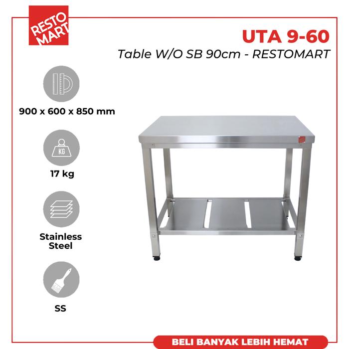 Gambar Meja Makan Stainless / Meja Kantin / Meja Serbaguna / Table Sb 9-60 RESTOMART Stainless Steel (1418001) (F8) dari Restomart Kitchen Solution Kota Semarang Tokopedia