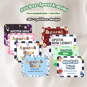Stiker Apotek Mini  Kotak Obat Kado Pacar Emergency Box 19.5x15.8x5cm Stiker Custom Glossy Tahan Air 6 Sekat 30+ Desain Personal