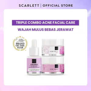 Scarlett Whitening Triple Combo Acne Facial Care Package Mengobati dan Merawat Kulit Berjerawat Salicylic Acid