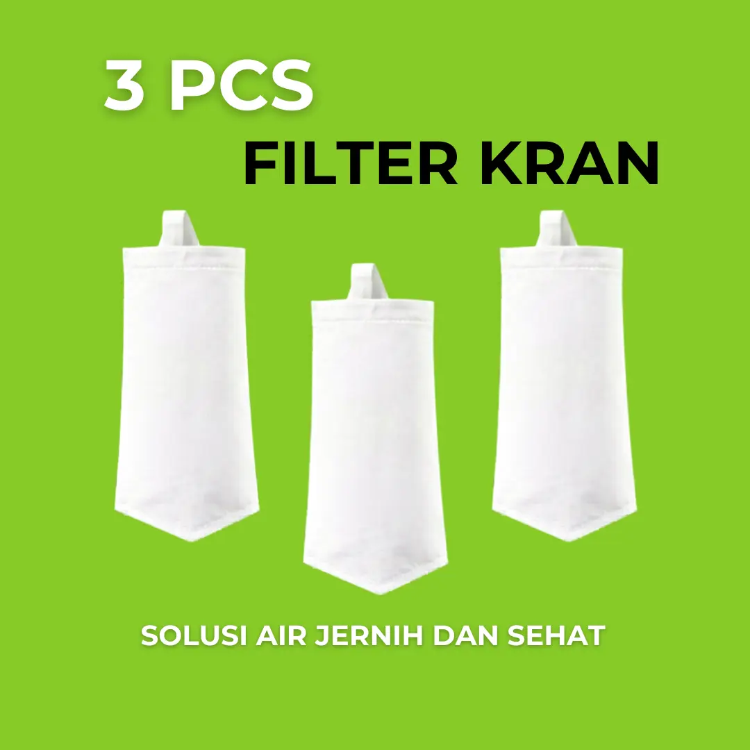 Filter Kran Saringan Air Sumur 3 Pcs - Polyester Non Woven Felt 1 Micron - Praktis Mudah Digunakan - Jaminan Uang Kembali Jika Air Tidak Jernih - Cocok untuk WTP PDAM SUMUR BOR - Water