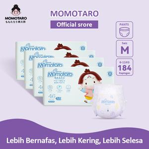 MOMOTARO Happy Biosday Barang Ultra Thin Lampin Bayi Baby Diapers disposable pants super absorbent newborn diaper pampers Tape & Pants lampin bayi baby diapers mummy baby care serapan laju 4 PACKS