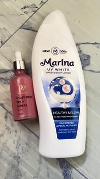 Product Review of PAKET MENCERAHKAN BADAN MARINA UV WHITE HEALTHY AND GLOW DAN HOUSE OF BEAUTY WHITE DOSE BODY SERUM 50 ML NEW YOUTH SKIN REVOLUTION Lotion Tubuh Pencerah from n**p 0