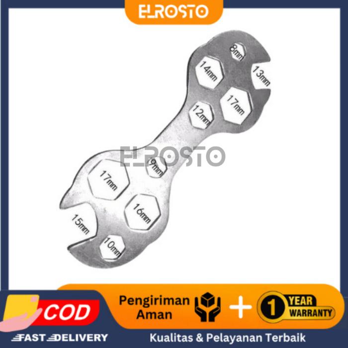 Gambar ELROSTO Kunci Pas Sepeda Multi Ukuran 10 In 1 Alat Bengkel Komplit Ringan dari Elrosto Kota Surabaya Tokopedia