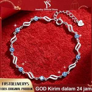 Gelang Wanita Safir dengan Perak 999 - Tahan Air & Anti Karat, Cocok untuk Dipakai Sehari-hari Kotak hadiah gratis disertakan.