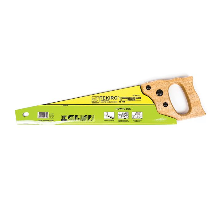 Gambar TEKIRO Gergaji Tangan Gagang Kayu 18 Inch 2 Mata / Gergaji Kayu Gagang Kayu / Tools - Alat Perkakas dari TEKIRO Kab. Serang Tokopedia