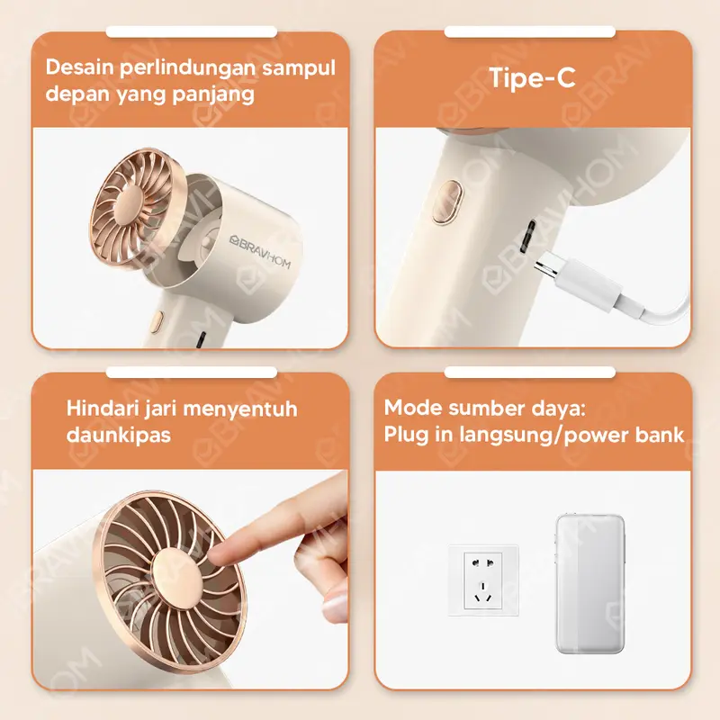 (COD)Bravhom Kipas Angin Mini Portable 3IN1 Aromaterapi 3 Kecepatan Lampu Warna Warni Phone Holder FN16 5
