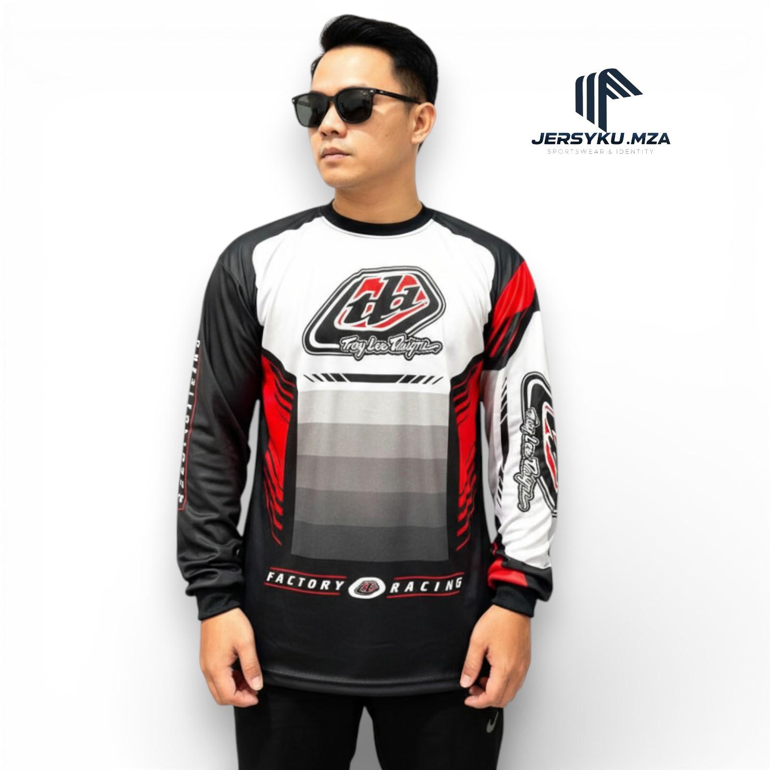 Jersey Motorcross Lengan Panjang Baju Motor Full Printing Bahan Hayget Adem dan Menyerap Keringat Ukuran L XL XXL