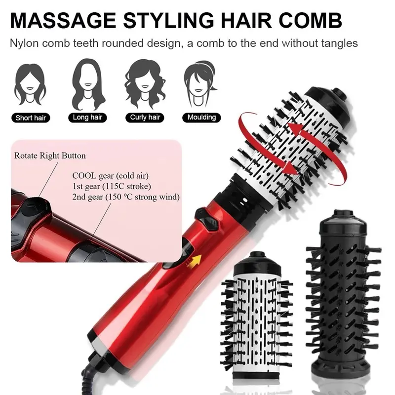 Hair Dryer Auto Rotate Brush Catokan Hairdryer Sisir Blow Otomatis Terbaru MXNA 2 Brush Gemei Sisir 8