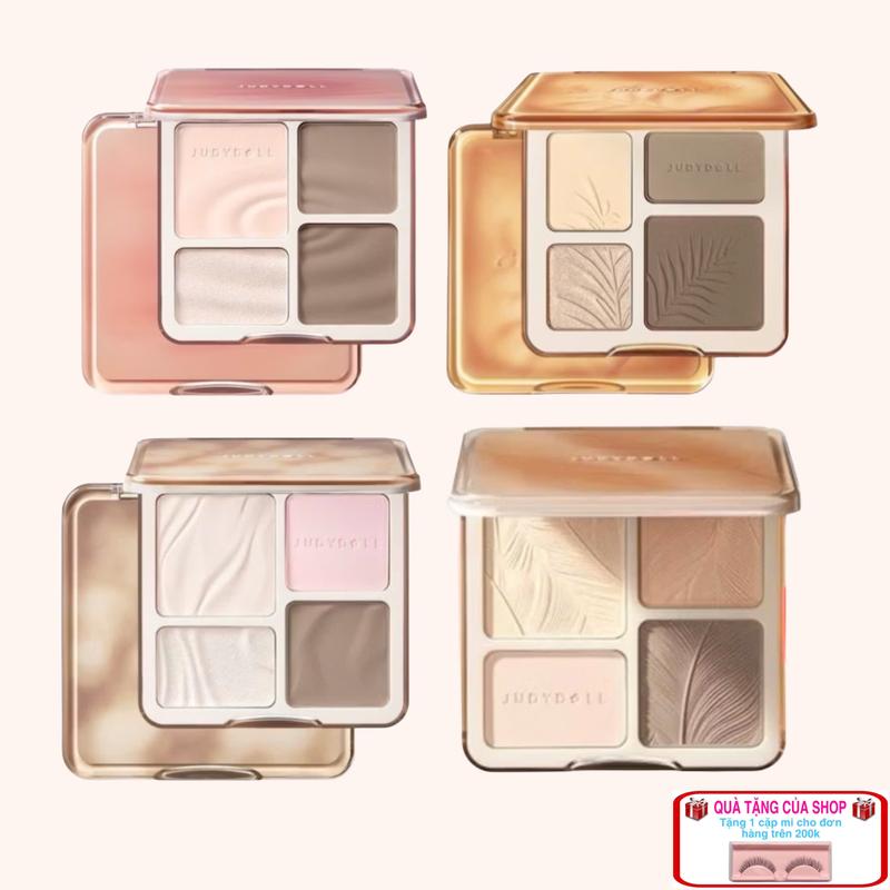 chính hãnġ Bảng phấn bắt sáng và tạo khối JUDYDOLL Hᶖghlᶖghter Contour Palette tự nhiên lâu trôi chống nước 9g