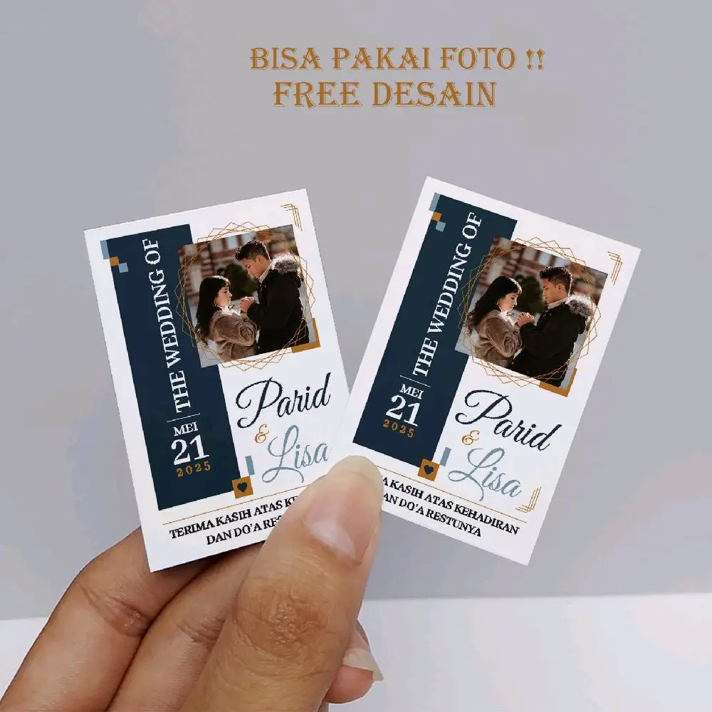 Kartu Ucapan Terima Kasih Foto Isi 100 Pcs Kupon Souvenir IDF5