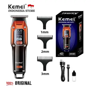 Alat Cukur Rambut Kumis Jenggot Brewok Ketiak Hair Clipper Trimmer Elektrik Professional Mesin Cukuran Kemei KM 658