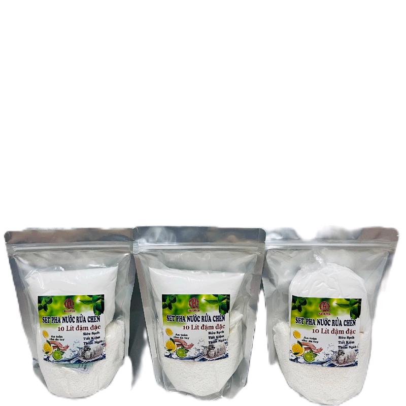  Combo 3 Bột Pha 30 Lít Nước Rửa Chén Dậm Đặc Hương Chanh Làm Sạch Dầu Mở Trên Xoang Nồi Chén Đĩa Không Hại Da Tay pH Cân Bằng Tiết Kiệm Chi Phí Hàng Ngày 