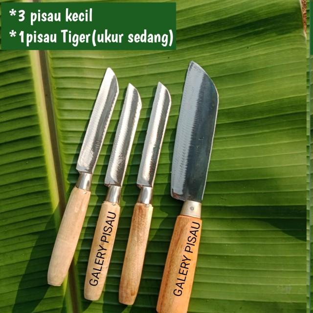 Pisau Dapur Baja 4 pcs Tiger dan Bali