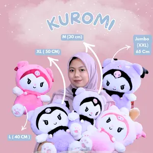 Boneka Sanrio Karakter Kuromi  Ungu Pink Cute Ukuran M,L,XL,Jumbo Bahan Lembut Dolls Toys custom - DivaBoneka