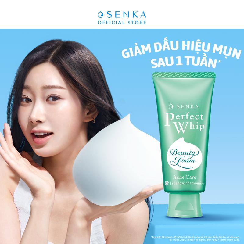Tyniosaka 14.1 Bộ đôi sữa rửa mặt sạ̣ch mụn kháng khuẩn SENKA PERFECT WHIP ACNE CARE 100GX2