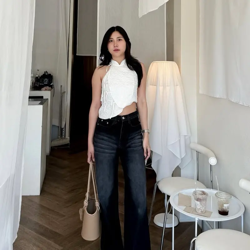 HIGHWAIST BAGGY LOOSE JEANS CELANA JEANS WANITA RETRO BAGGY JEANS NYAMAN CELANA PANJANG VINTAGE Boyfriend Hitam Cewek Keren