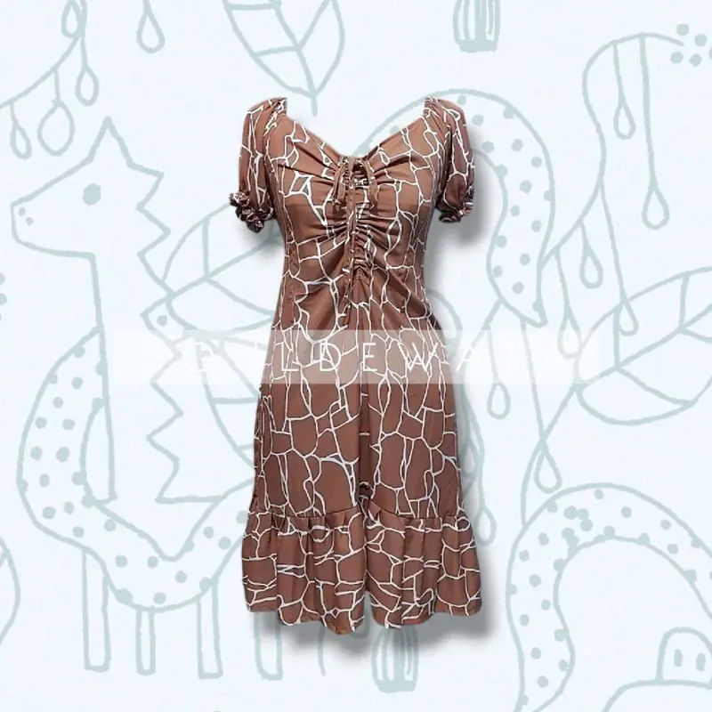 Midi Dress Amora Motif Rayon Premium | Dress Wanita Rayon Premium 4